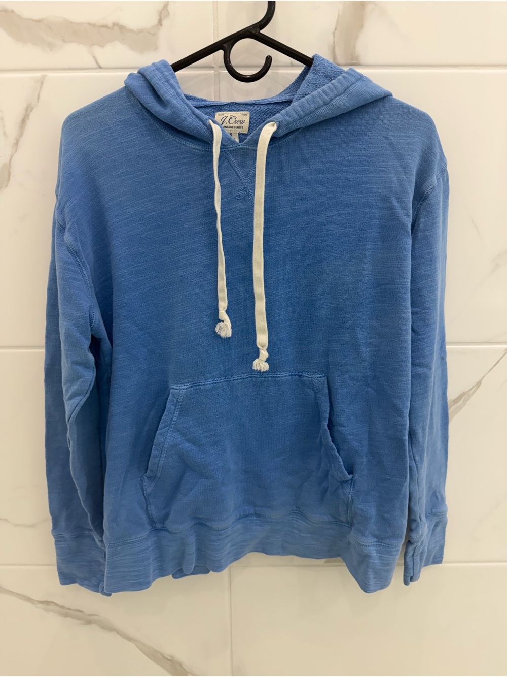 J. Crew women’s Vintage Fleece Blue Hooded  Sweatshirt